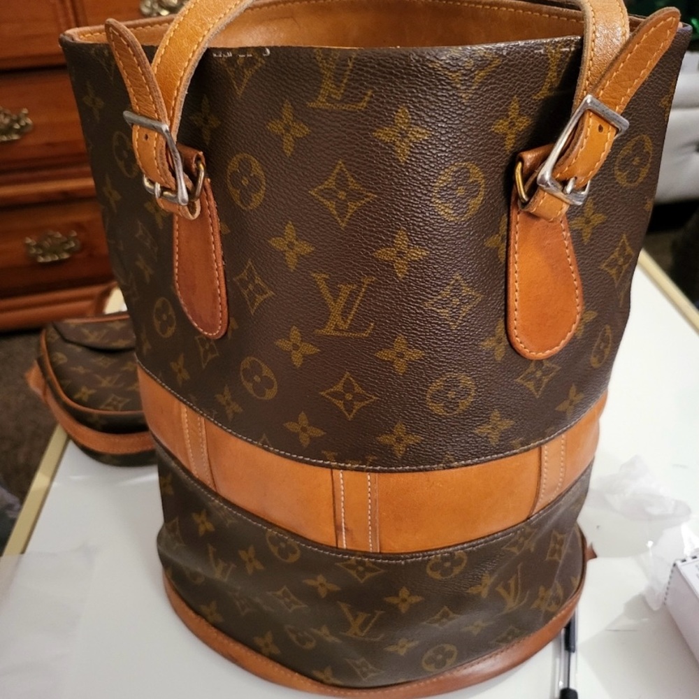 Authentic Louis Vuitton Monogram Bucket Tote Shoulder Bag Vintage